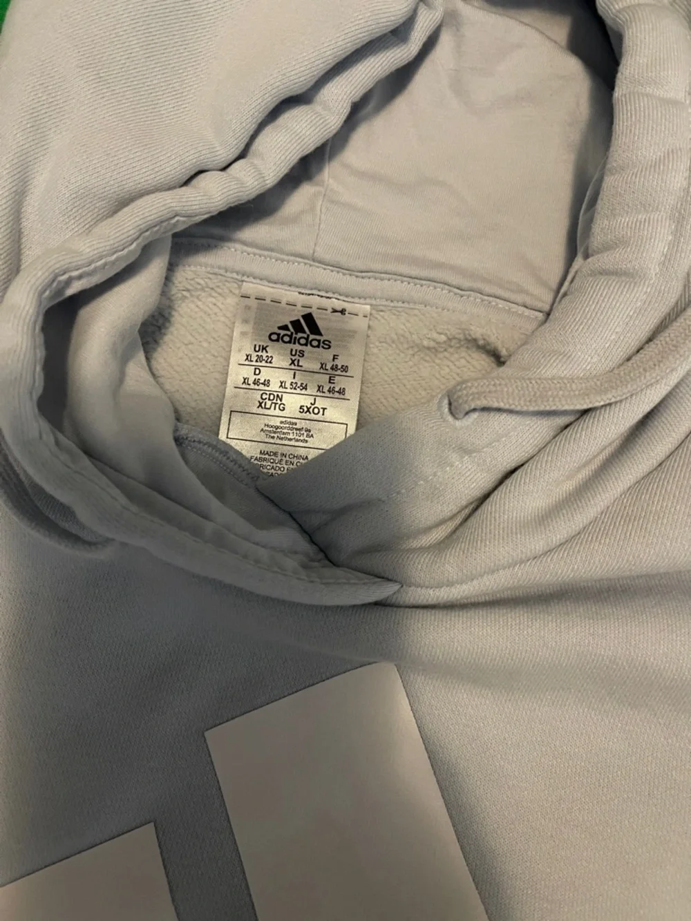 adidas Pale Gray Pullover Hoodie with White Logo - Picture 2 of 13